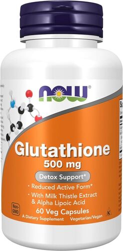 NOW Supplements, Glutathione 500 mg, 60 Veg Capsules