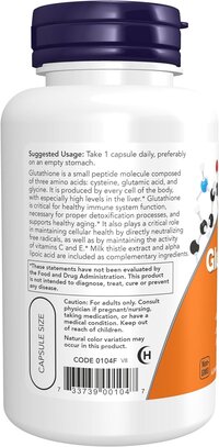 NOW Supplements, Glutathione 500 mg, 60 Veg Capsules