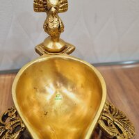 Brass Handcrafted Bird Shape Diya| Brass Oil Lamp| Puja Items| Temple Dcor (Yellow, 4