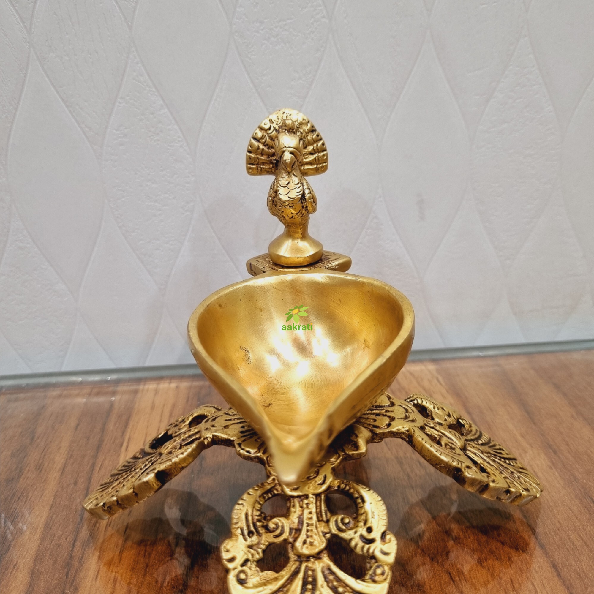 Brass Handcrafted Bird Shape Diya| Brass Oil Lamp| Puja Items| Temple Dcor (Yellow, 4