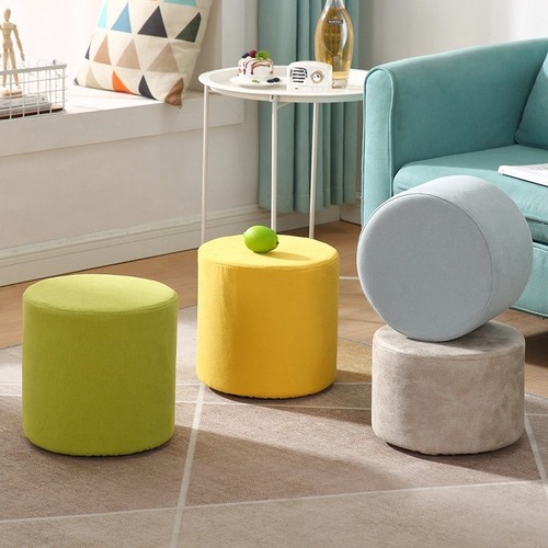 fabric pouffe