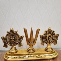 Aakrati Handcrafted Shankh Chakra Namah Puja Statue| Home & Temple Decor| Puja Essentials| Decorative Items