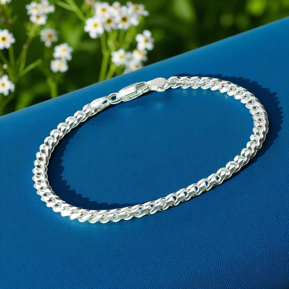 Pure 92.5 Sterling Silver Bracelet - 925 Sterling Silver, Standard Size, Unisex | Ideal for Anniversary, Engagement, Perfect Gift