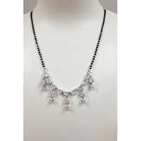 Pure 925 Sterling Silver Fancy Mangalsutra With High Quality Stones