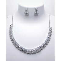 92.5 Sterling Silver Solitaire Necklace Set With High Quality Stones