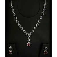 925 Sterling Silver Gemstone Necklace Set