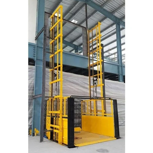 MS Hydraulic Goods Lift - High-Quality MS Material, 20 Feet Max Lifting Height, 5 Tonnes Load Capacity | Safety Sensor Equipped, Electric Power Supply