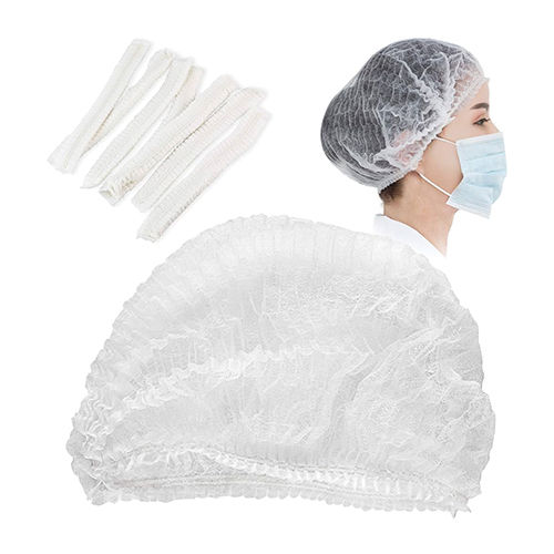 Non Woven Bouffant White Cap