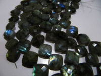 Natural Labradorite Cushion Shape Faceted11-12mm To 12-13mm Strand 8''long