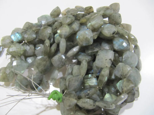 Natural Labradorite Cushion Shape Faceted11-12mm To 12-13mm Strand 8''long