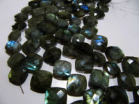 Natural Labradorite Cushion Shape Faceted11-12mm To 12-13mm Strand 8''long