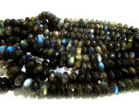 Natural Labradorite Rondelle Faceted11 to 14mmGraduated Strand 8 Inches Long