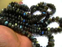 Natural Labradorite Rondelle Faceted11 to 14mmGraduated Strand 8 Inches Long