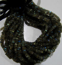 Natural Labradorite Heishi Cut Square Shape 4 to 6mm Beads Strand 8 inch Long