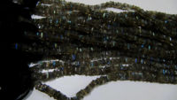 Natural Labradorite Heishi Cut Square Shape 4 to 6mm Beads Strand 8 inch Long