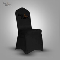 Wedding Chair Covers - Spandex & Lycra Fabric, Regular Size, White And Green Plain Design, Modern Style For Elegant Weddings