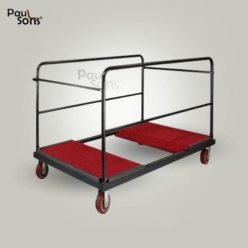 Polished Round Shaped Stainless Steel Table Trolley