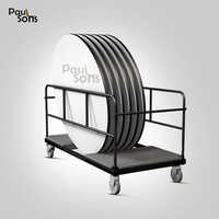 Round Table Trolley - Stainless Steel, Various Sizes , Customizable Color & Polished Surface Quality For Banquets & Hotels