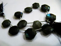 Natural Labradorite Hexagon Shape Faceted 12 to 15mm Beads Strands 8''Long