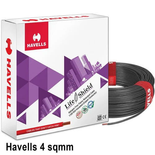 Havells 4 sqmm Life Shield HFFR Black Cables