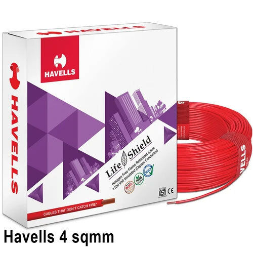 Havells 4 sqmm Life Shield HFFR Red Cables