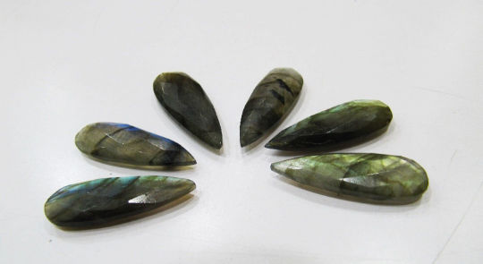 4 Pcs Set Natural Labradorite Blue Flashy Arrow Shape 1 inches long