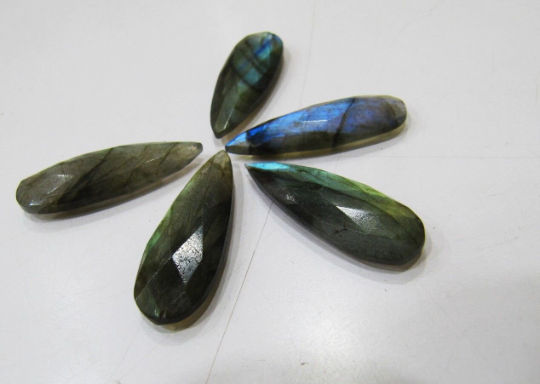 4 Pcs Set Natural Labradorite Blue Flashy Arrow Shape 1 inches long