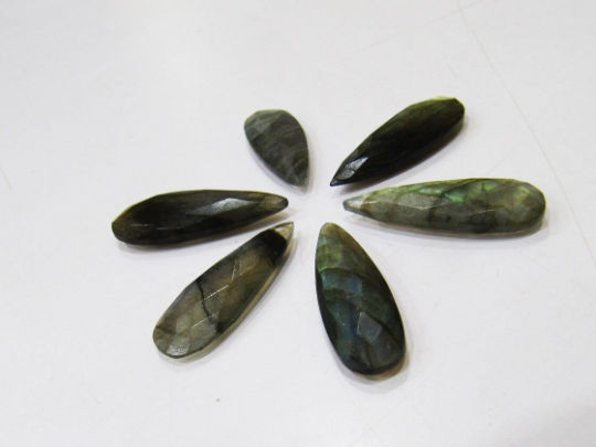 4 Pcs Set Natural Labradorite Blue Flashy Arrow Shape 1 inches long