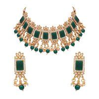 Divine Square Kundan choker necklace Set