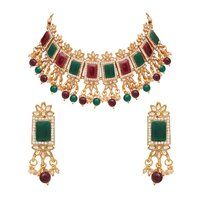 Divine Square Kundan choker necklace Set.