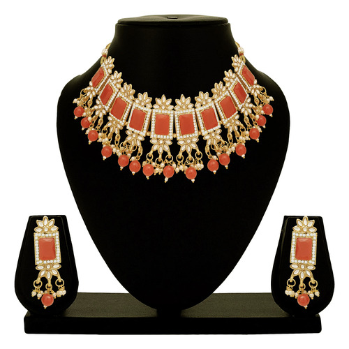 Divine Square Kundan choker necklace Set