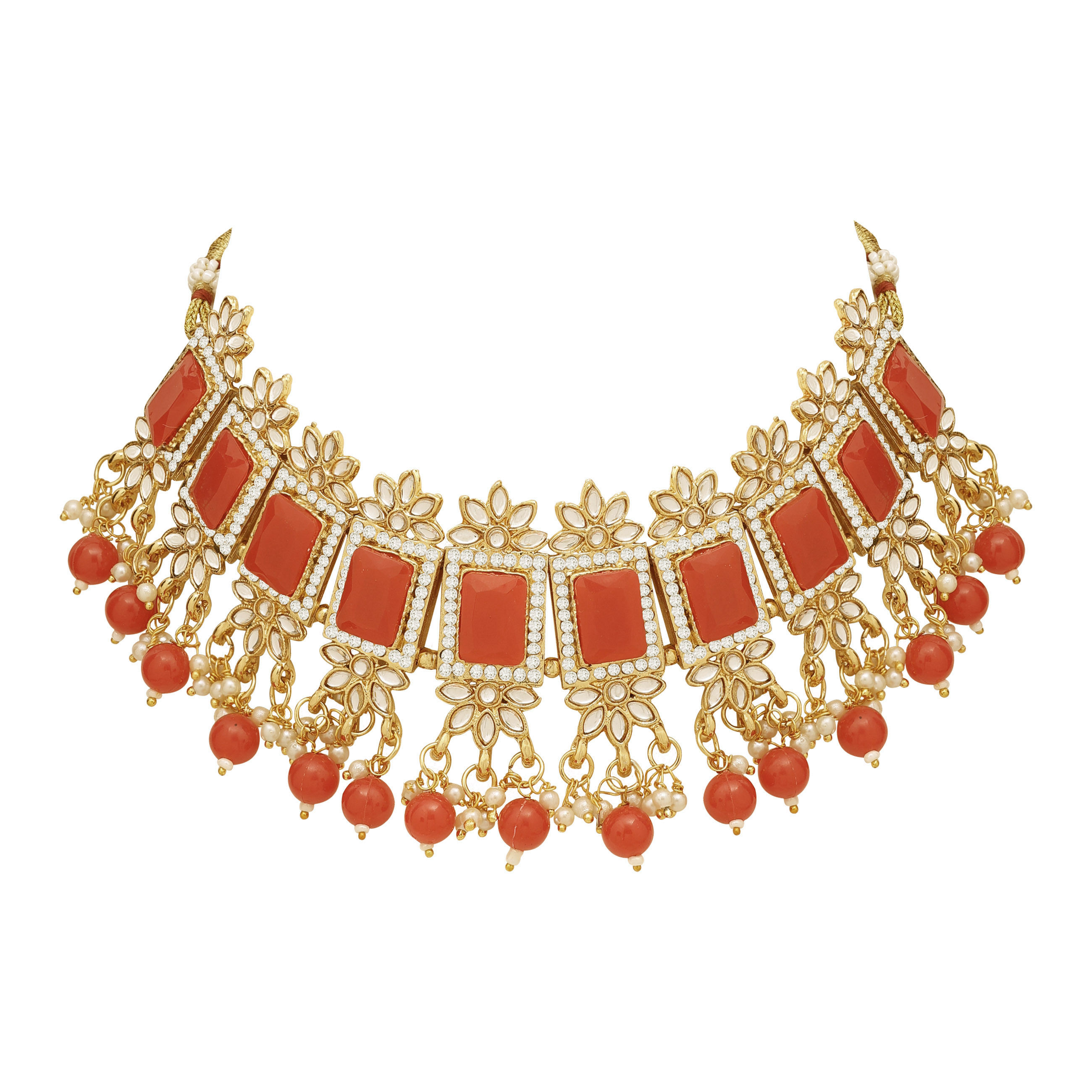 Divine Square Kundan choker necklace Set..