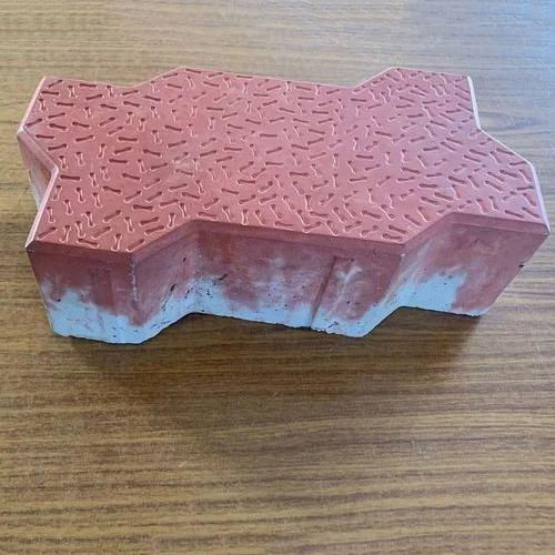 Red Concrete Zig Zag Paver Block