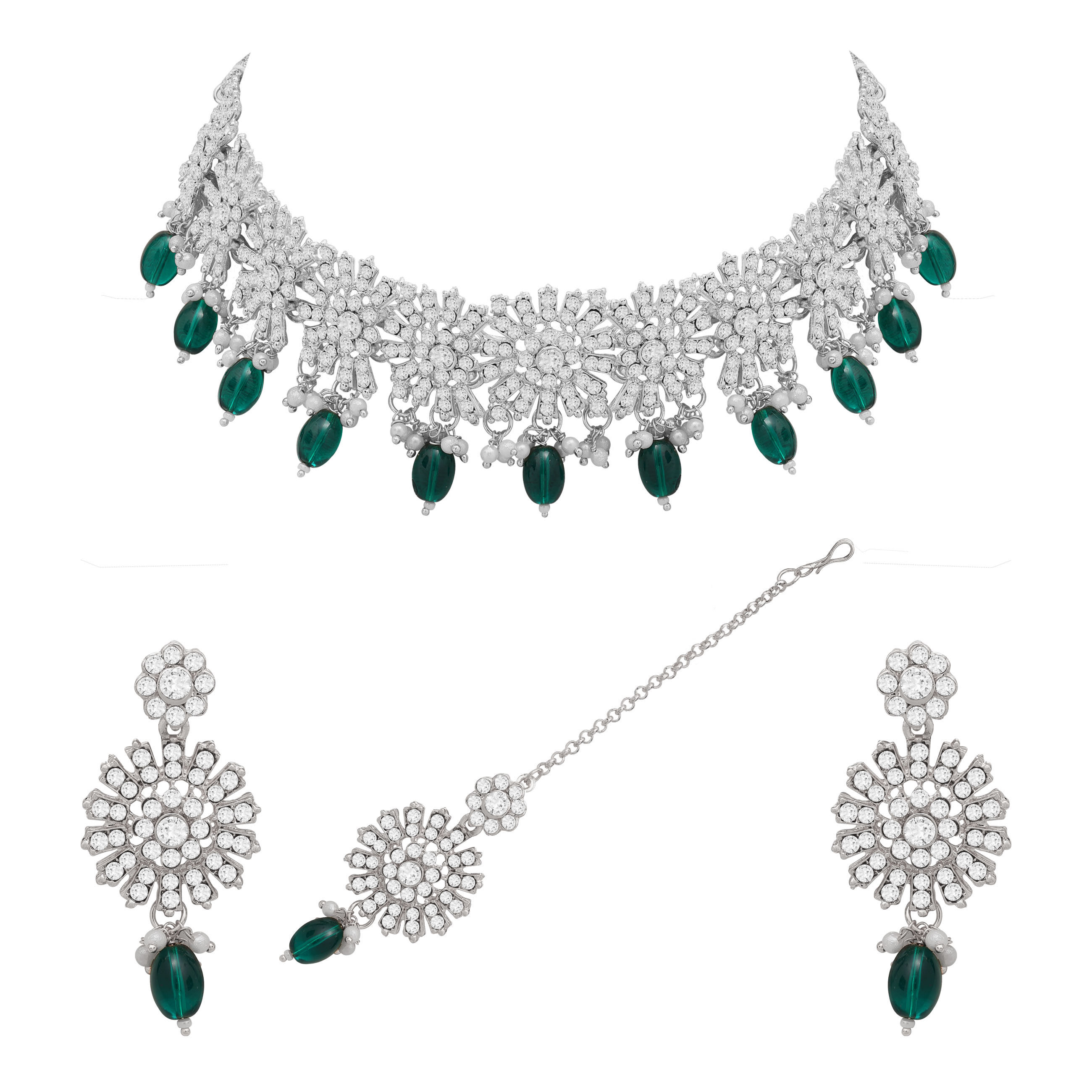 Blossom Brilliance Austrian Stone Necklace Set..