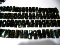 Natural Labradorite Baguette Shape Faceted 9X21mm Beads Strand 8 inclong