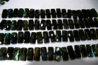 Natural Labradorite Baguette Shape Faceted 9X21mm Beads Strand 8 inclong