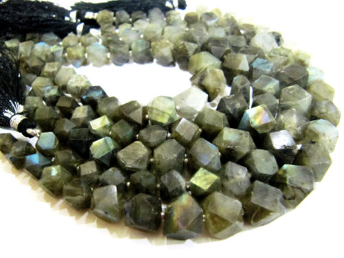 Natural Labradorite Nugget shape 16to25mm Faceted Beads strand 8''long