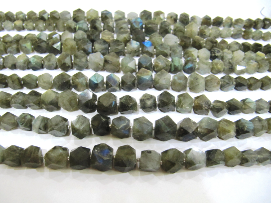 Natural Labradorite Nugget shape 16to25mm Faceted Beads strand 8''long