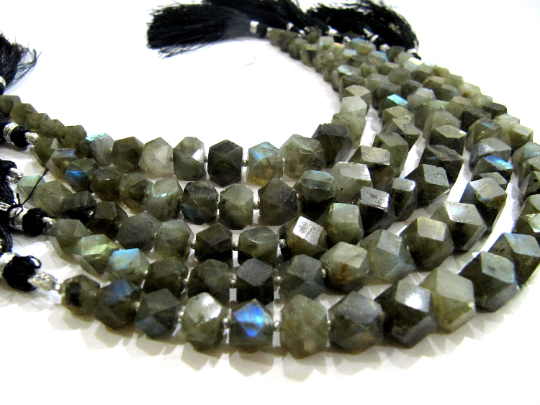 Natural Labradorite Nugget shape 16to25mm Faceted Beads strand 8''long