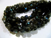 Natural Labradorite Faceted Onion Shape 6-8mm Beads strand 9-10 inches long