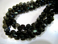 Natural Labradorite Faceted Onion Shape 6-8mm Beads strand 9-10 inches long