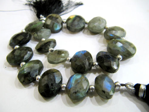 Natural Labradorite Oval Faceted 10x13mm to 13x18mm Beads Strand 9''Long