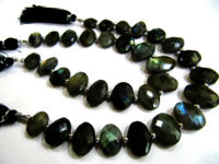 Natural Labradorite Oval Faceted 10x13mm to 13x18mm Beads Strand 9''Long