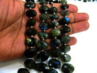 Natural Labradorite Oval Faceted 10x13mm to 13x18mm Beads Strand 9''Long