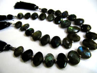 Natural Labradorite Oval Faceted 10x13mm to 13x18mm Beads Strand 9''Long