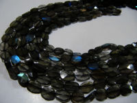 Natural Labradorite Oval Faceted 6-10mm Beads Strands 13 inch Long