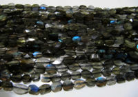 Natural Labradorite Oval Faceted 6-10mm Beads Strands 13 inch Long