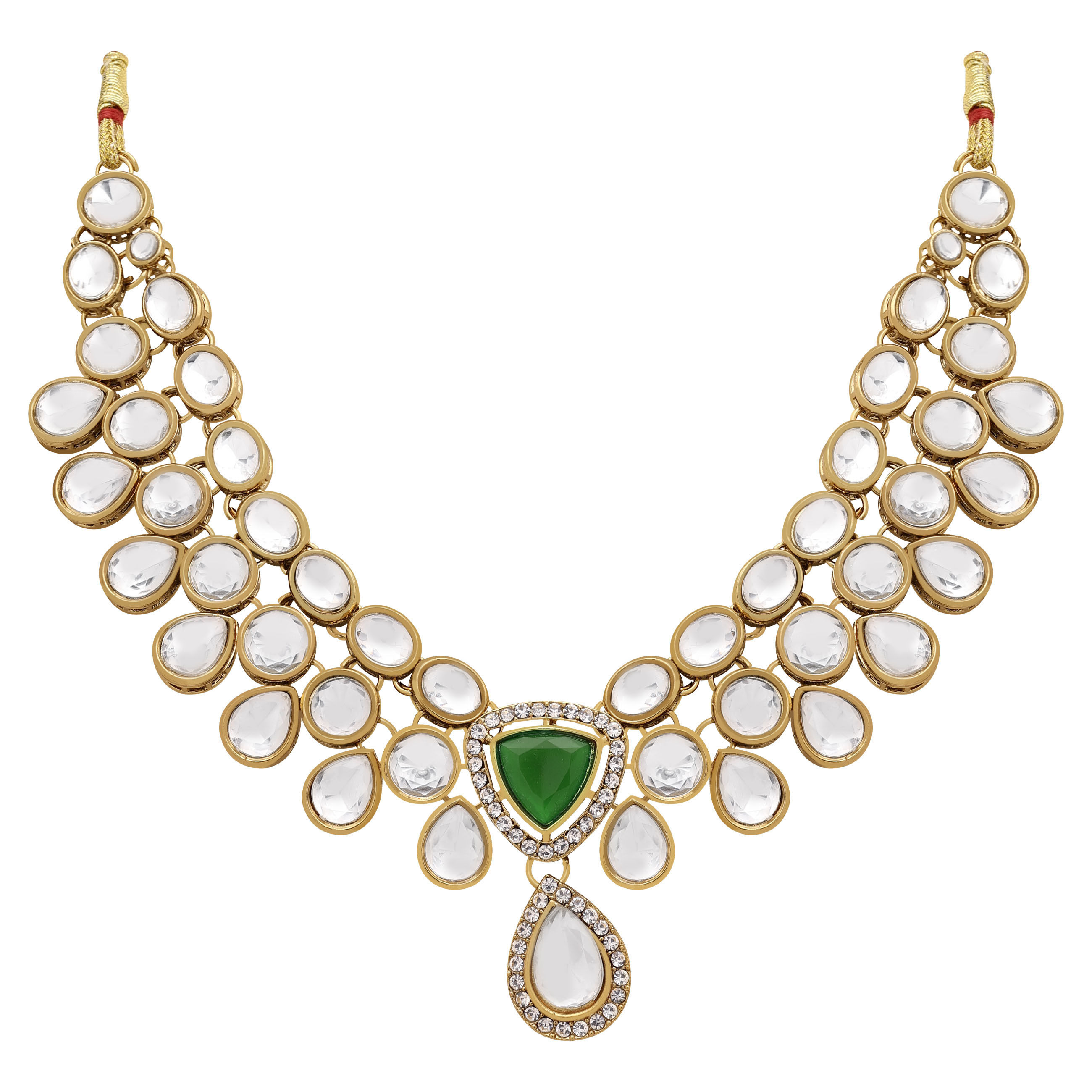 Tri-Luminous Kundan Choker Necklace Set