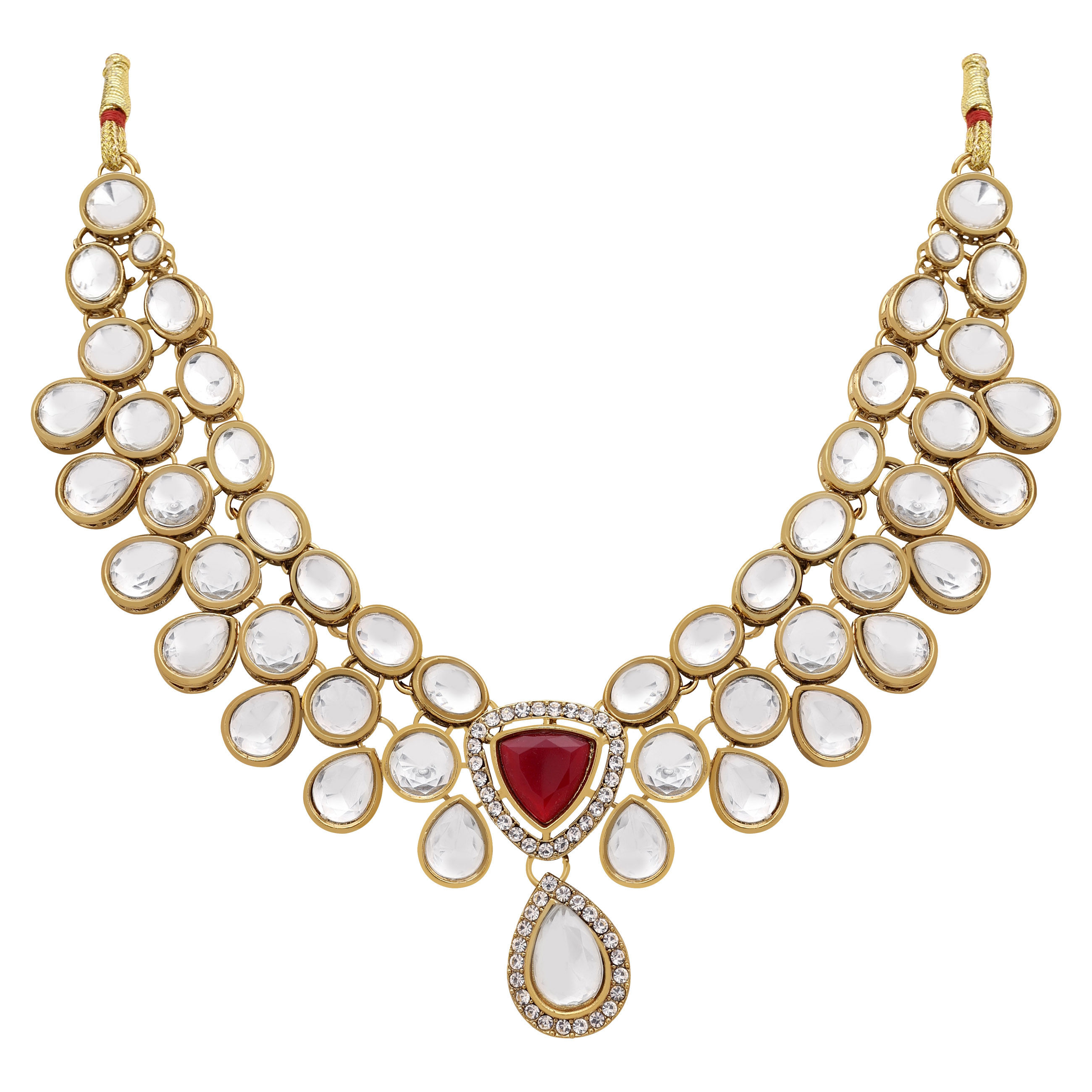 Tri-Luminous Kundan Choker Necklace Set.