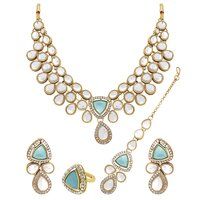 Tri-Luminous Kundan Choker Necklace Set..